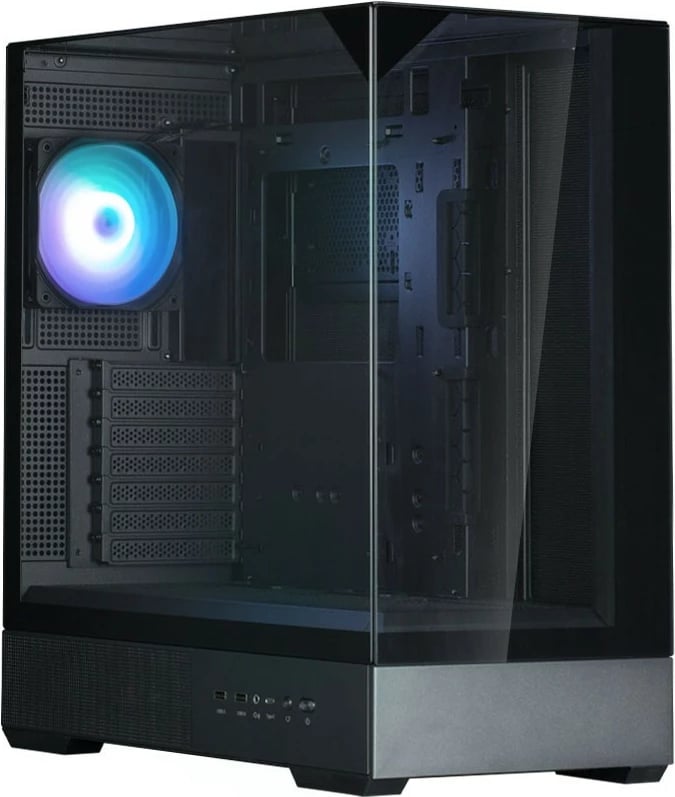 Kasë Zalman P40 Prism Midi Tower, ARGB, xham i temperuar, e zezë