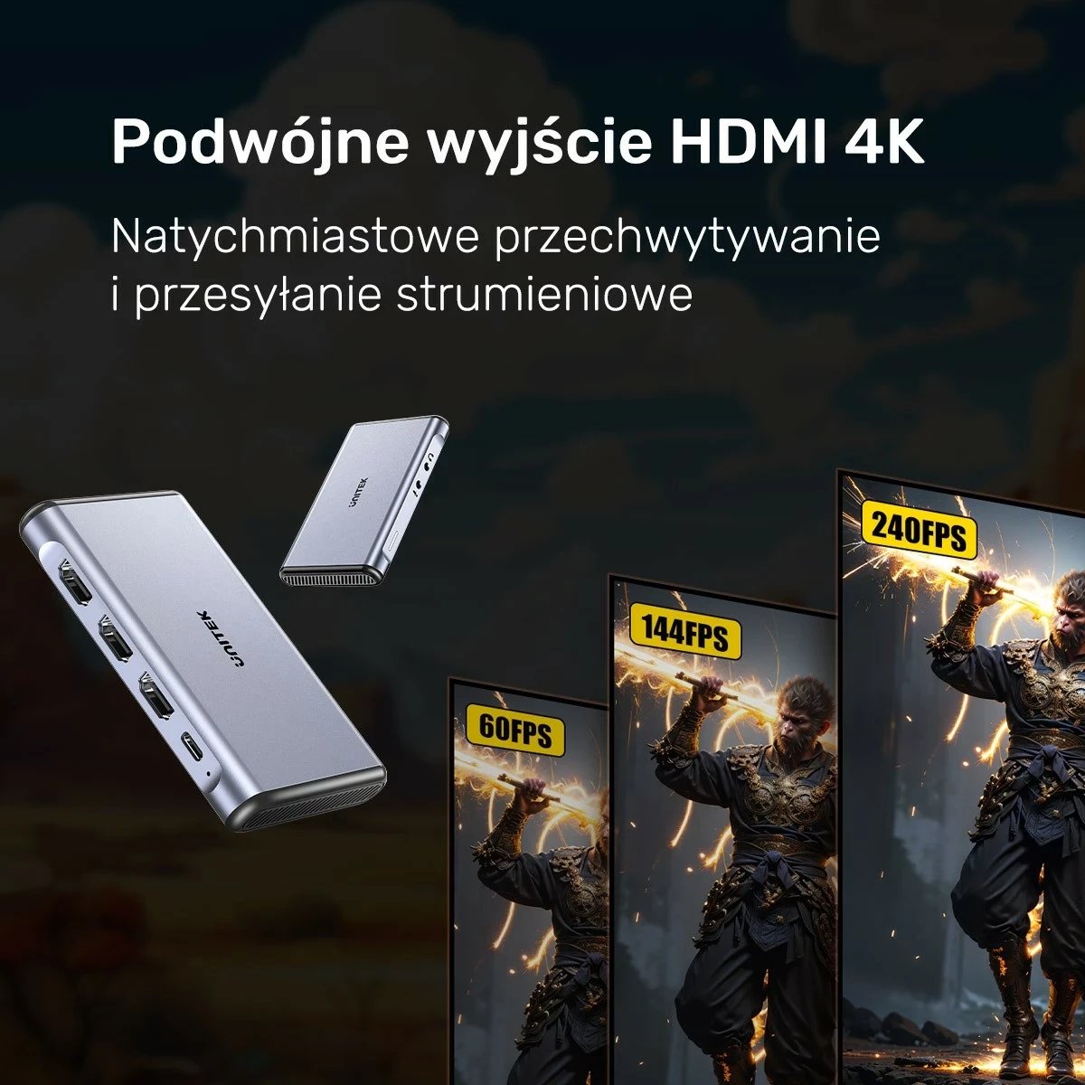 Kartelë kapje video Unitek 4K@60Hz, ngjyrë gri