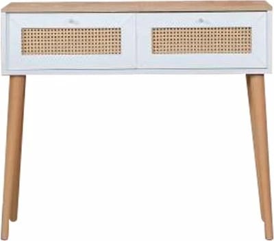 Komodë Skye Decor, stil bohem, e bardhë dhe lis