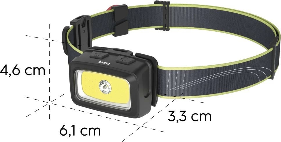 Dritë koke, Hama HL240, 240 lm, 7 moda ndriçimi, IP44, rreze 60 m, e zezë