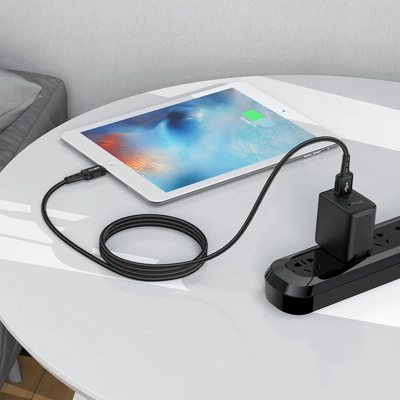 Kabllo Acefast C4-02-A-L, USB në Lightning, 1.8m, 2.4A, e zezë