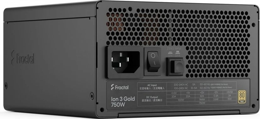 Furnizues energjie ATX Fractal Design Ion 3 Gold 750W, 80 PLUS Gold, ATX 3.1, PCIe Gen 5 12V2x6, modular, ventilator 14 cm, i zi