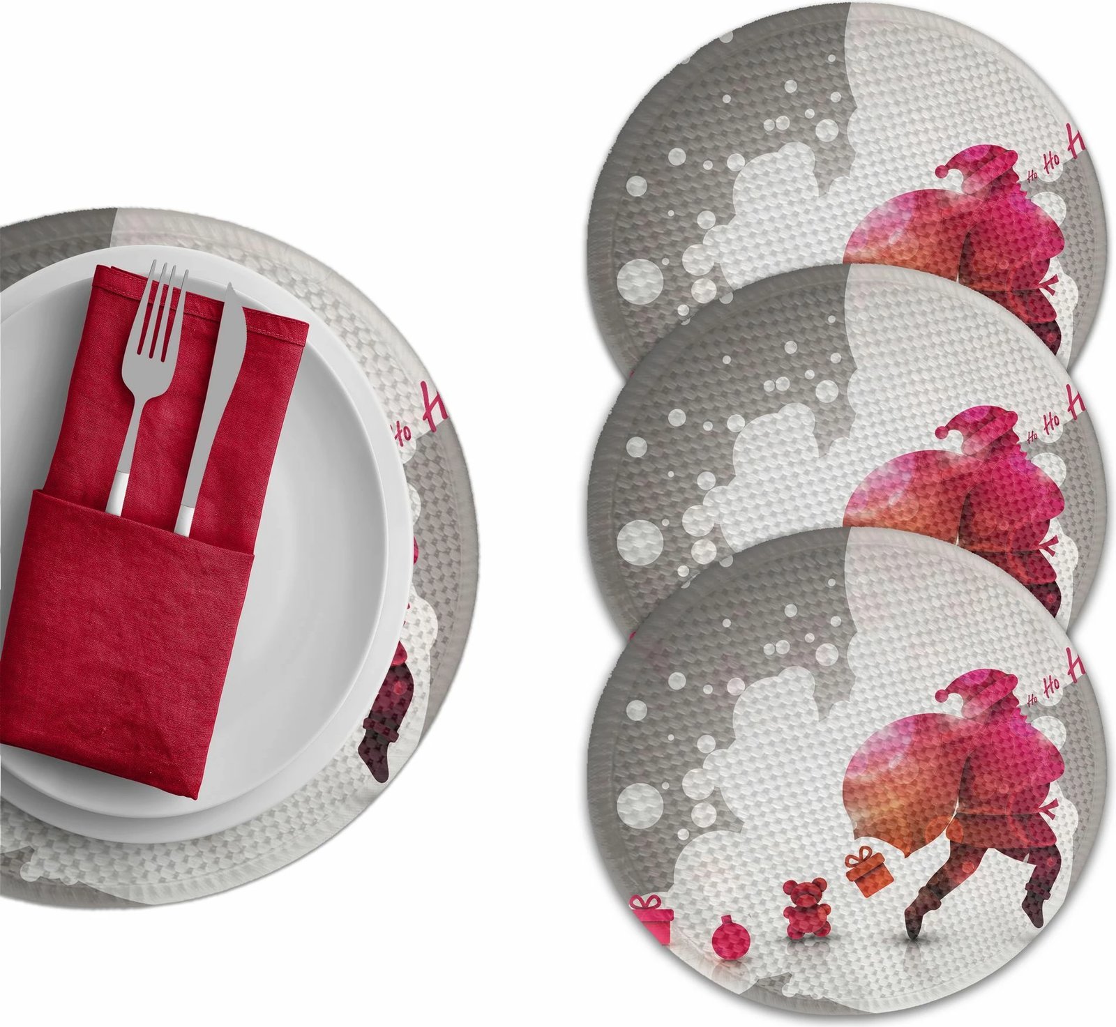 Ndamëse tavoline Hermia Concept, shumëngjyrëshe, 4 copë, 37cm