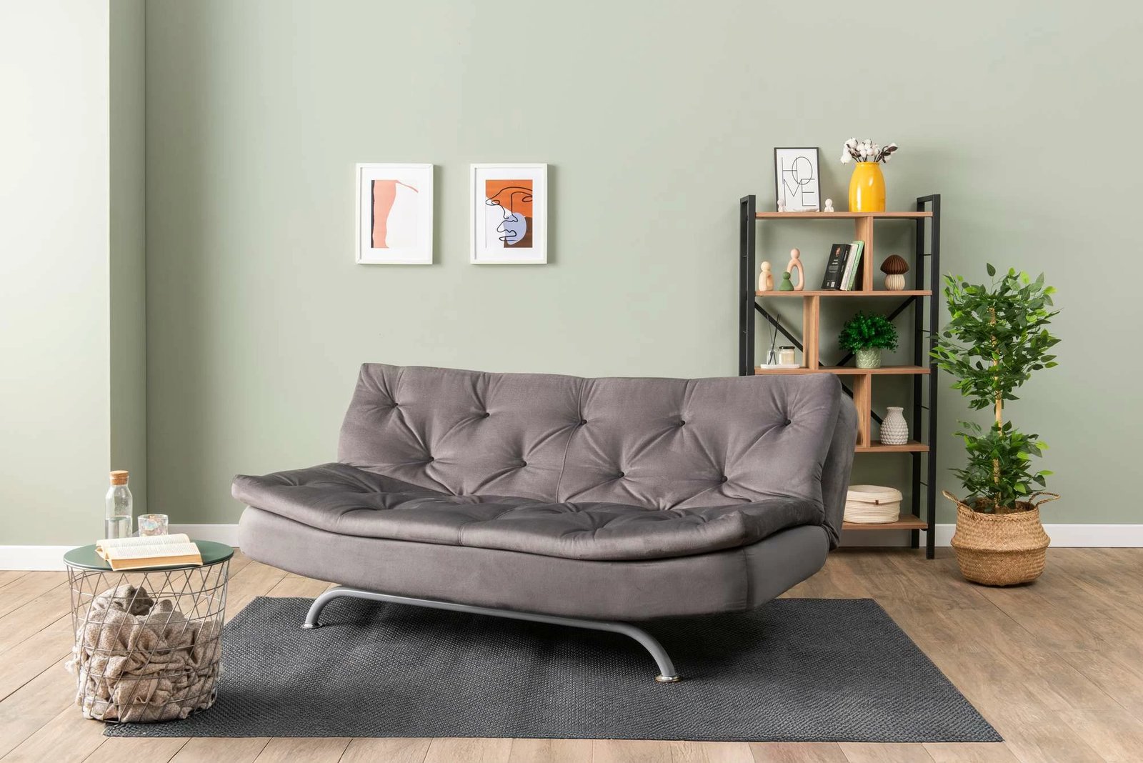 Divan-krevat treshe, Atelier del Sofa, Rivo, ngjyrë gri