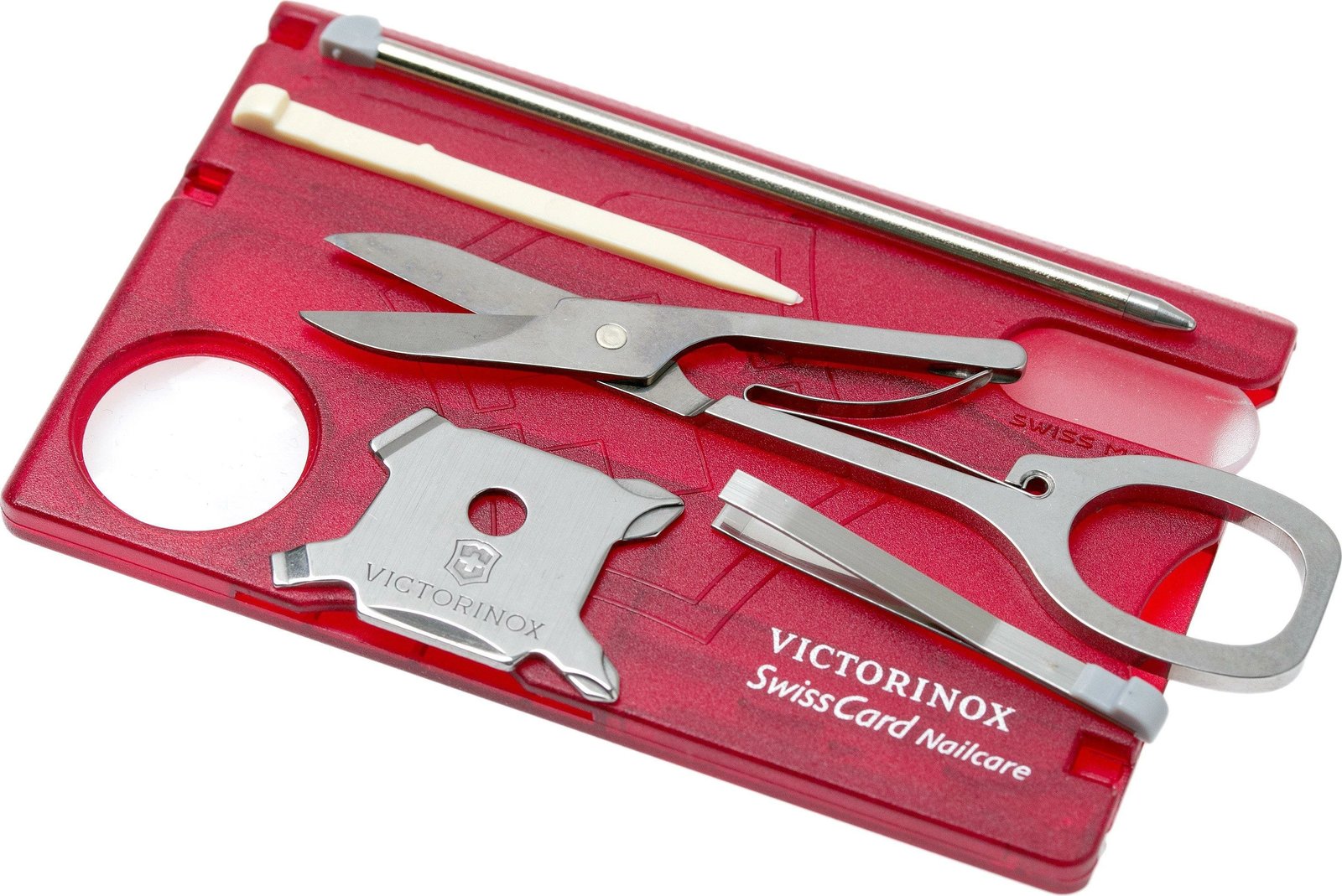 Set për mirëmbajtjen e thonjëve"Swiss Card Victorinox - Nailcare", e kuqe
