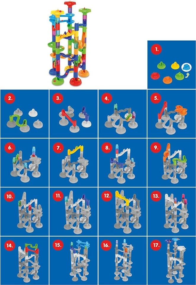 Set lodër ndërtimi ASKATO Ball Track 78 elemente, shumëngjyrësh