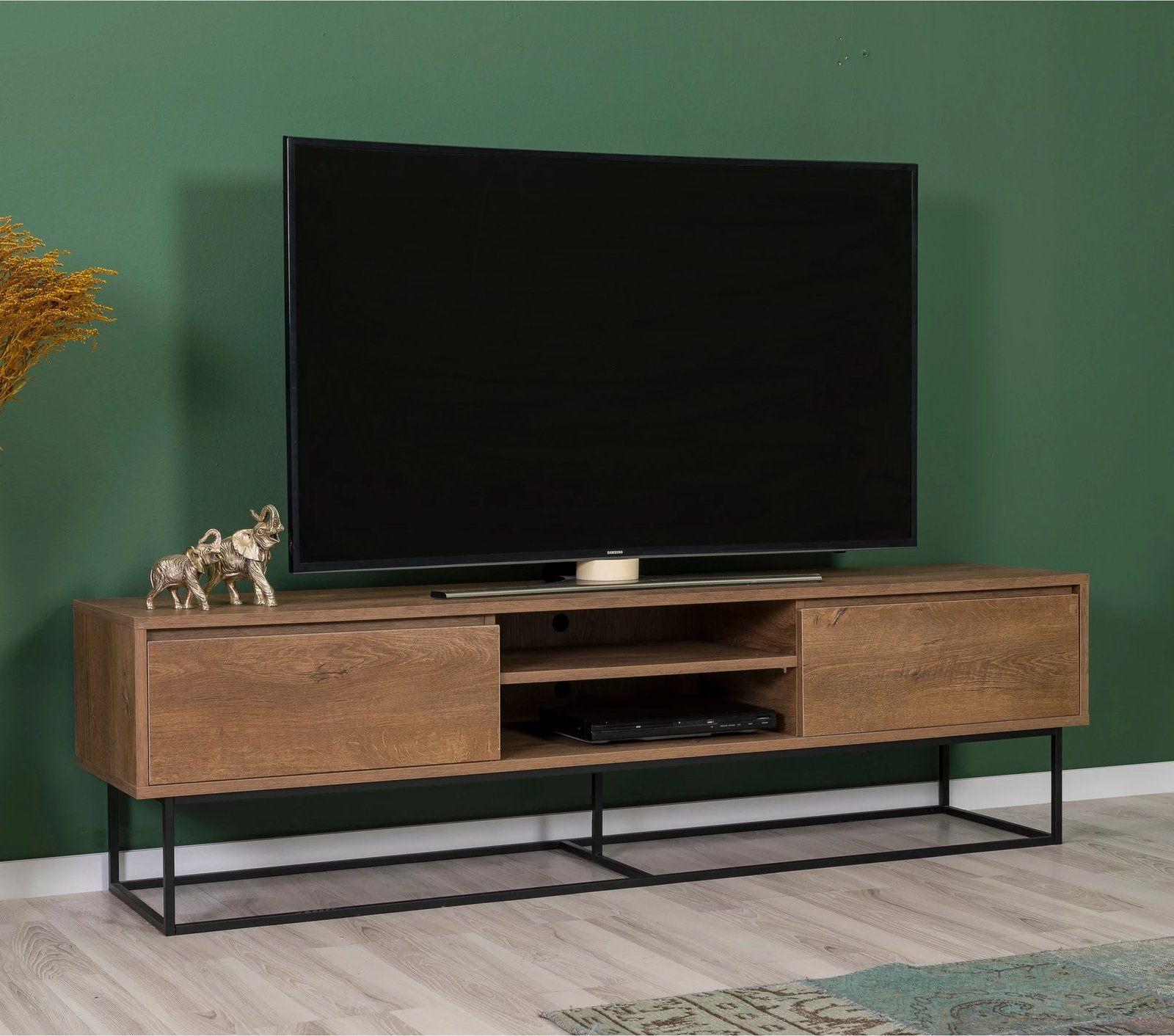 Set mobiljesh për dhomë dite Skye Decor, Laxus Takım 8, ngjyrë arre dhe e zezë