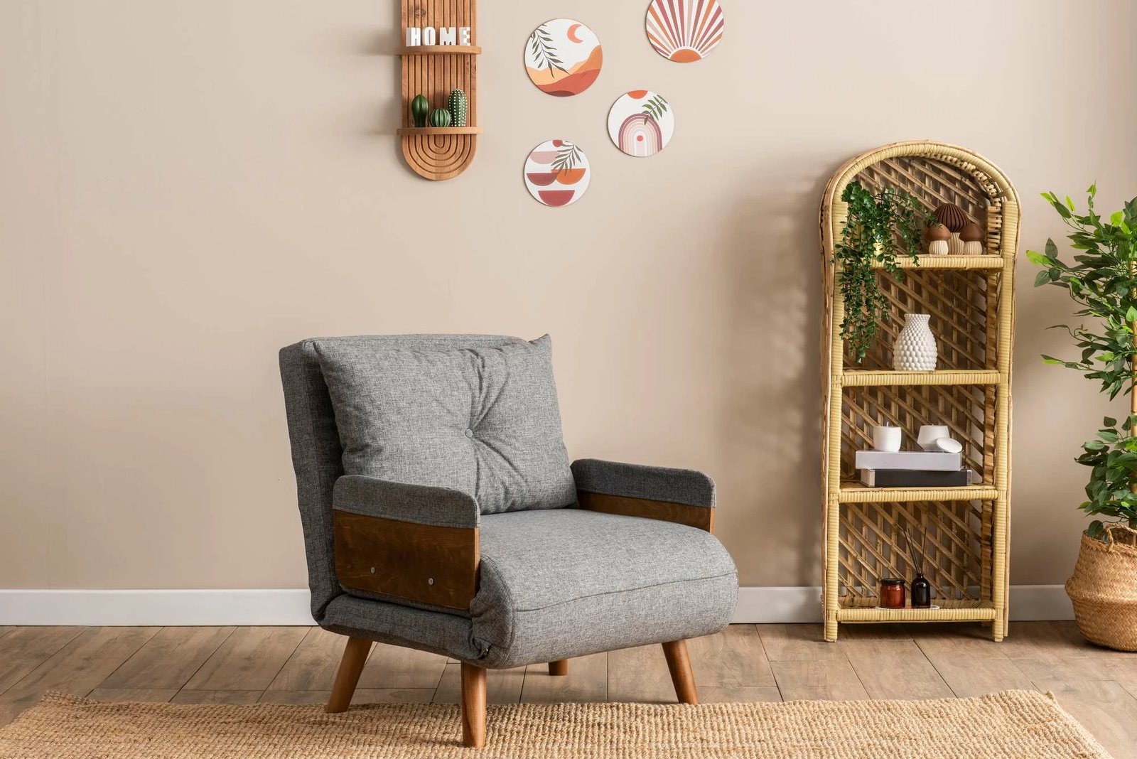 Krevat-karrige një vendës, Atelier del Sofa, Cosmo Single, gri e çelët