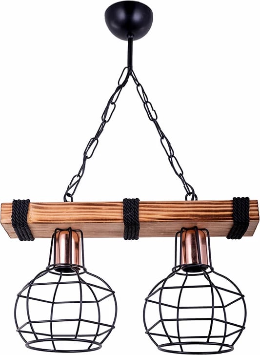 Dritë tavani me 2 llamba PWL-1033 E27 arre-e zezë 40x15x60cm