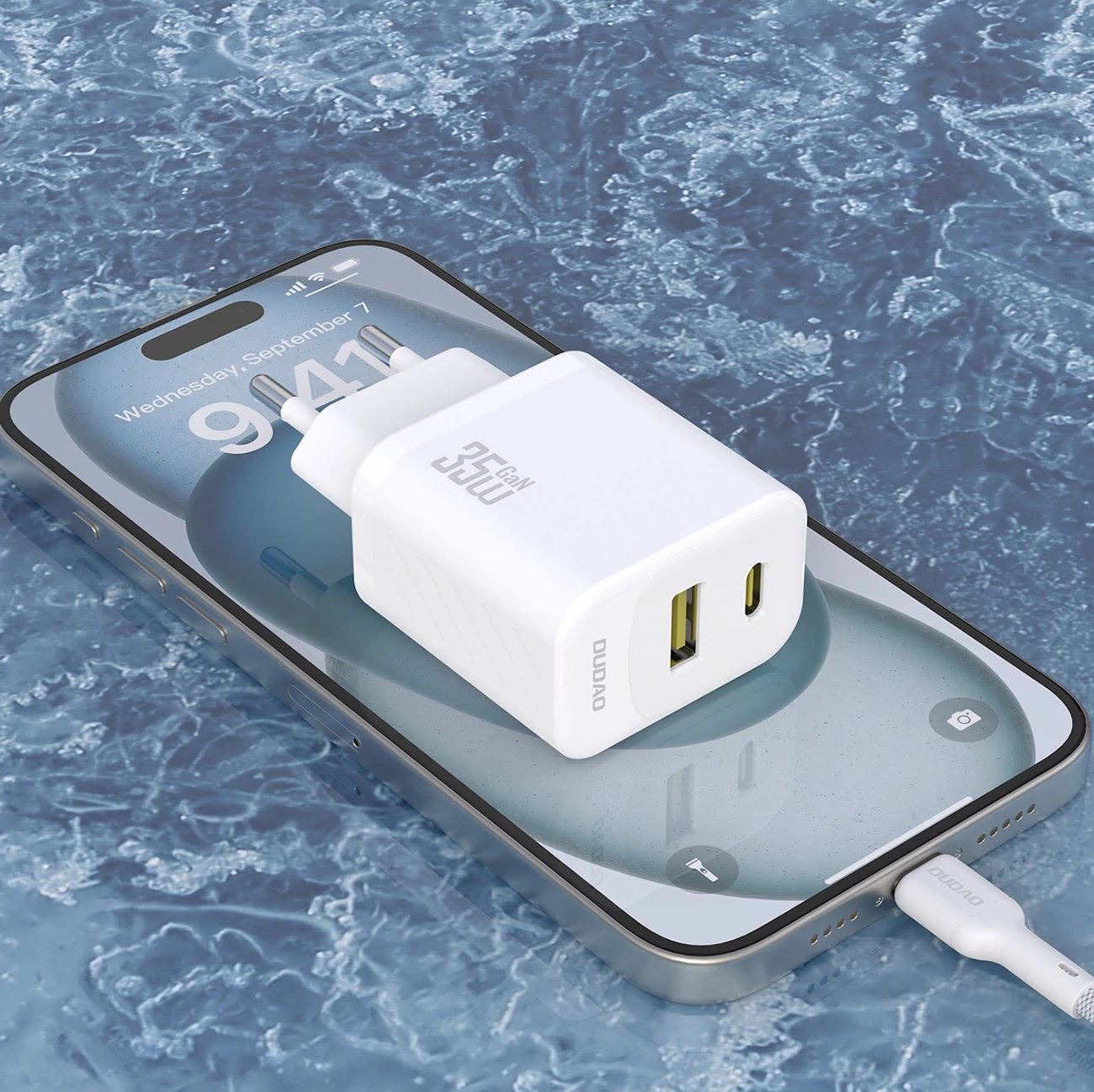 Karikues muri Dudao A27 MaxC me kabllo USB-C, 35W, Bardhë