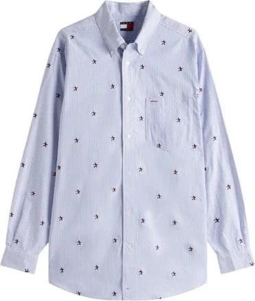 Këmishë Tommy Hilfiger Jeans femra, e kaltër e çelët