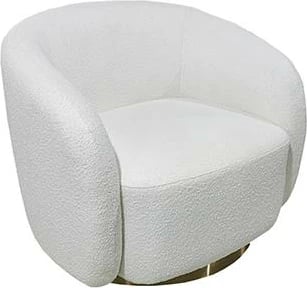 Karrige Nextdeco Bouclé Scot, Bezhë me Bazë të Artë 54x57xH75cm