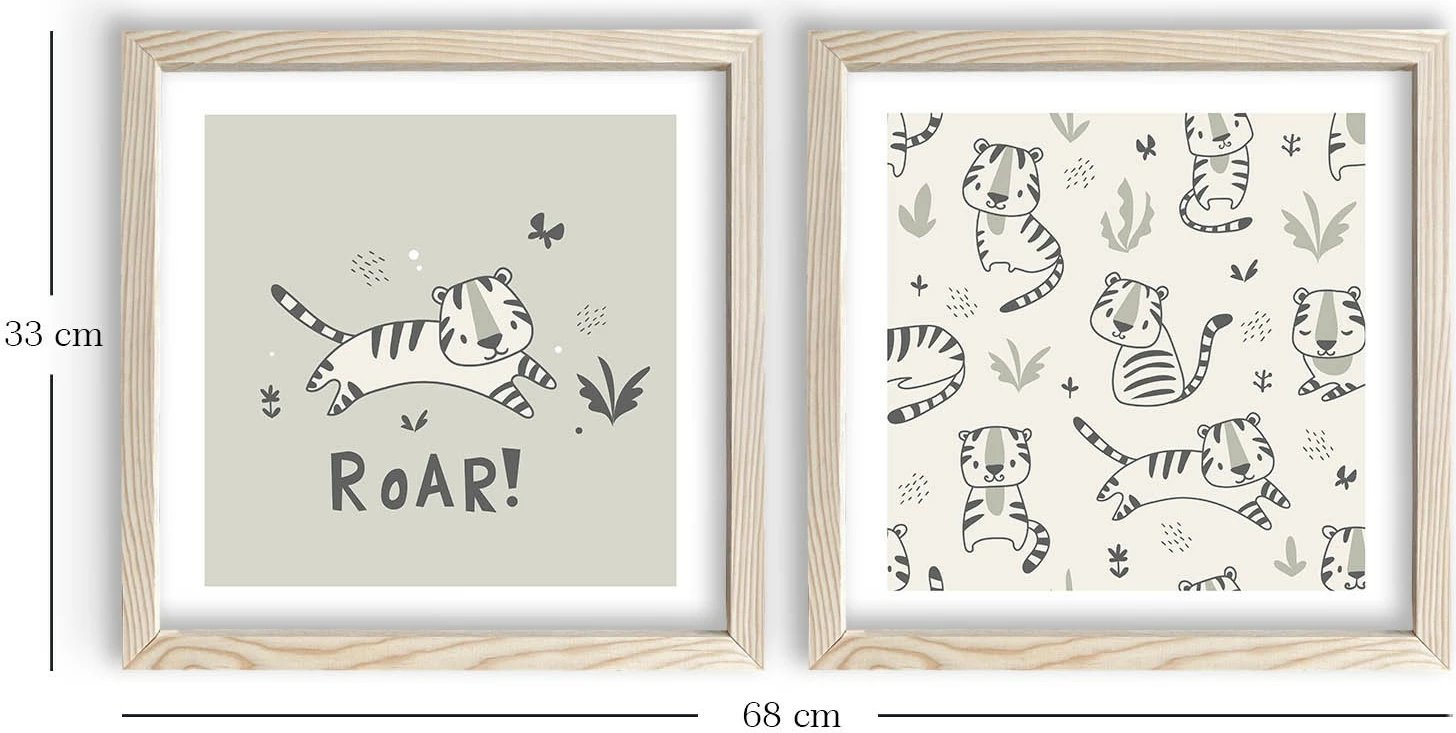 Pikturë dekorative me kornizë MDF (2 copë), Wallity, 2P3333KCT-019