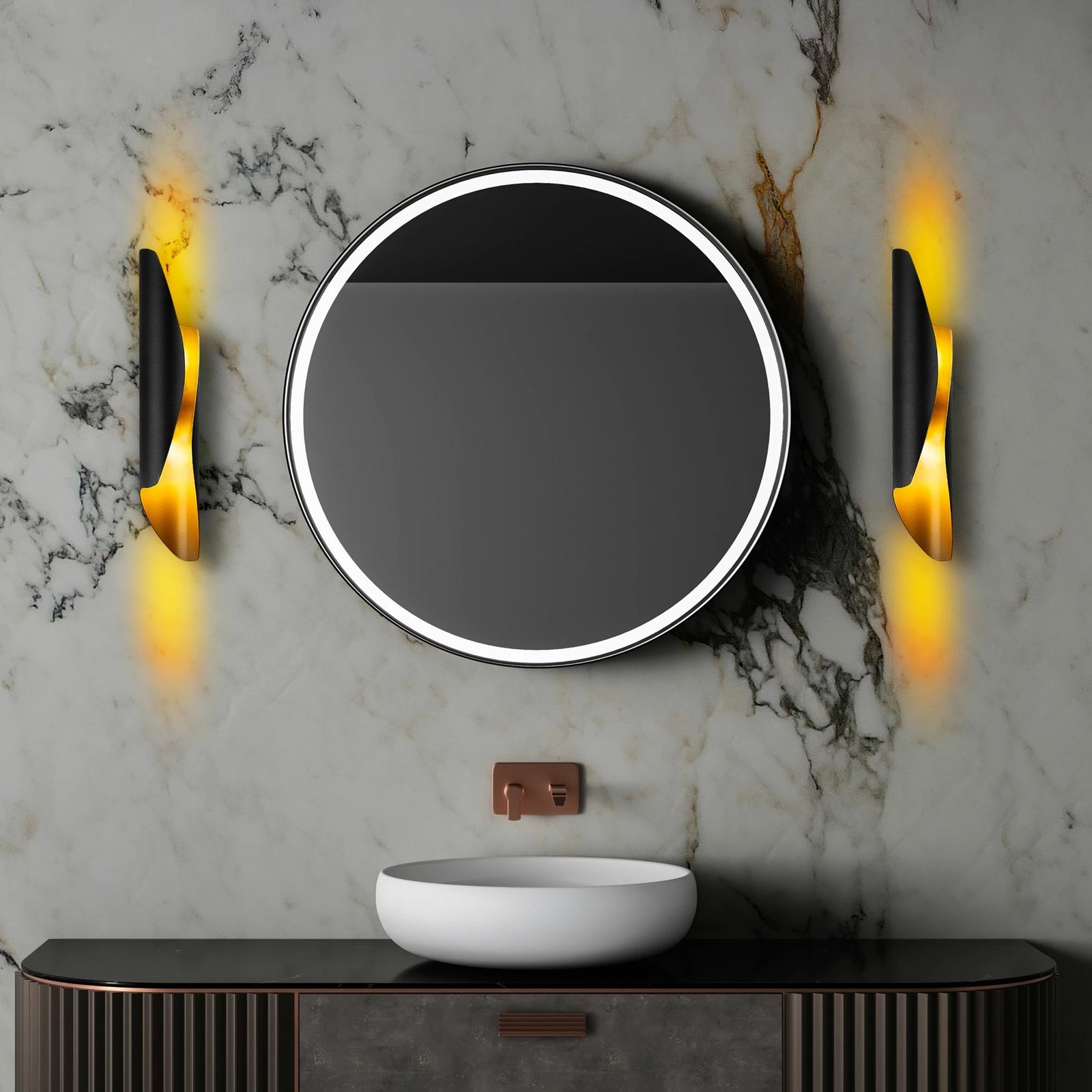 Llambë muri Opviq, Flare - 15356, e zezë