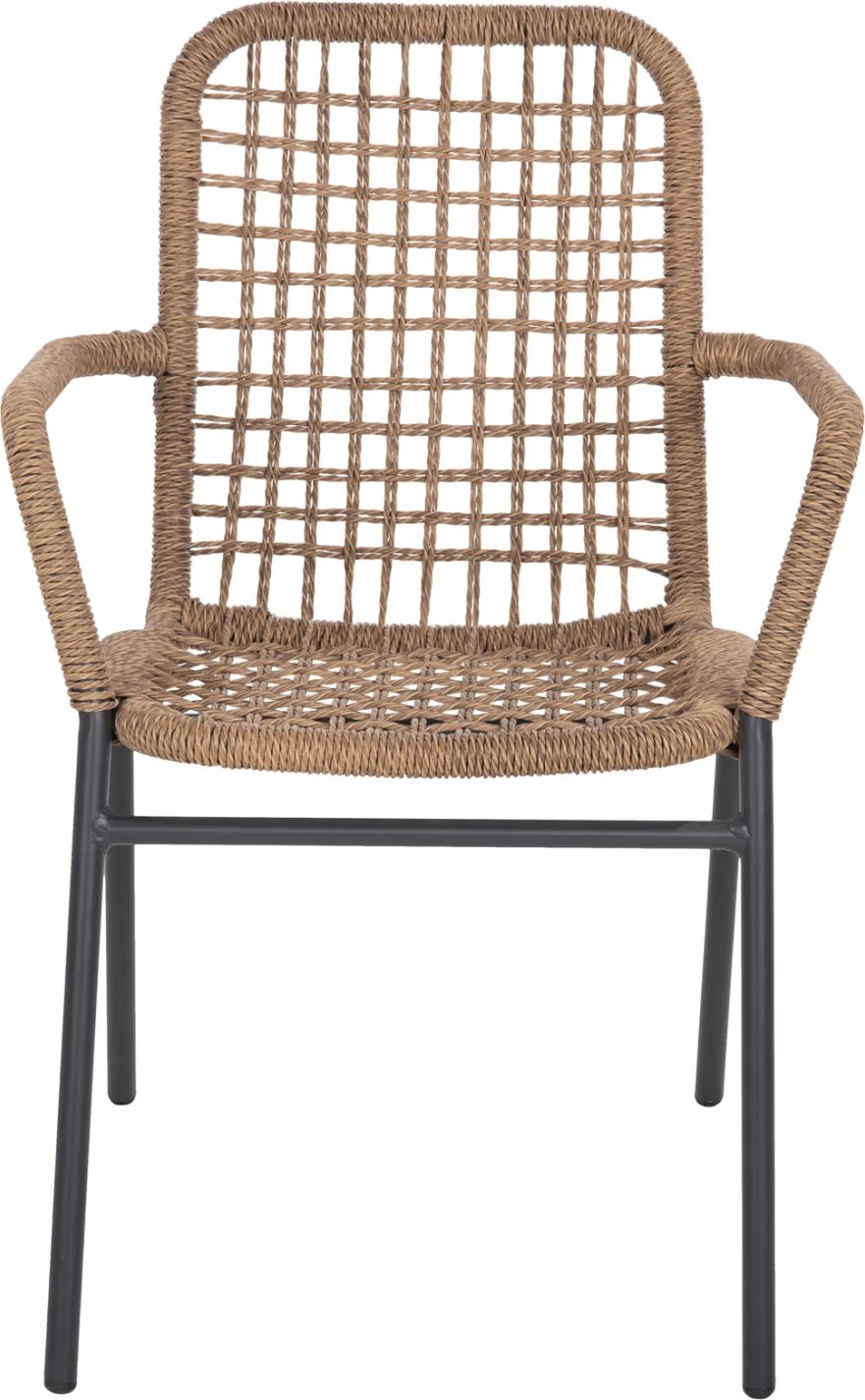 Karrige alumini SPANO, kornizë antracit, ratan sintetik bezhë, 55.5x58x81H cm