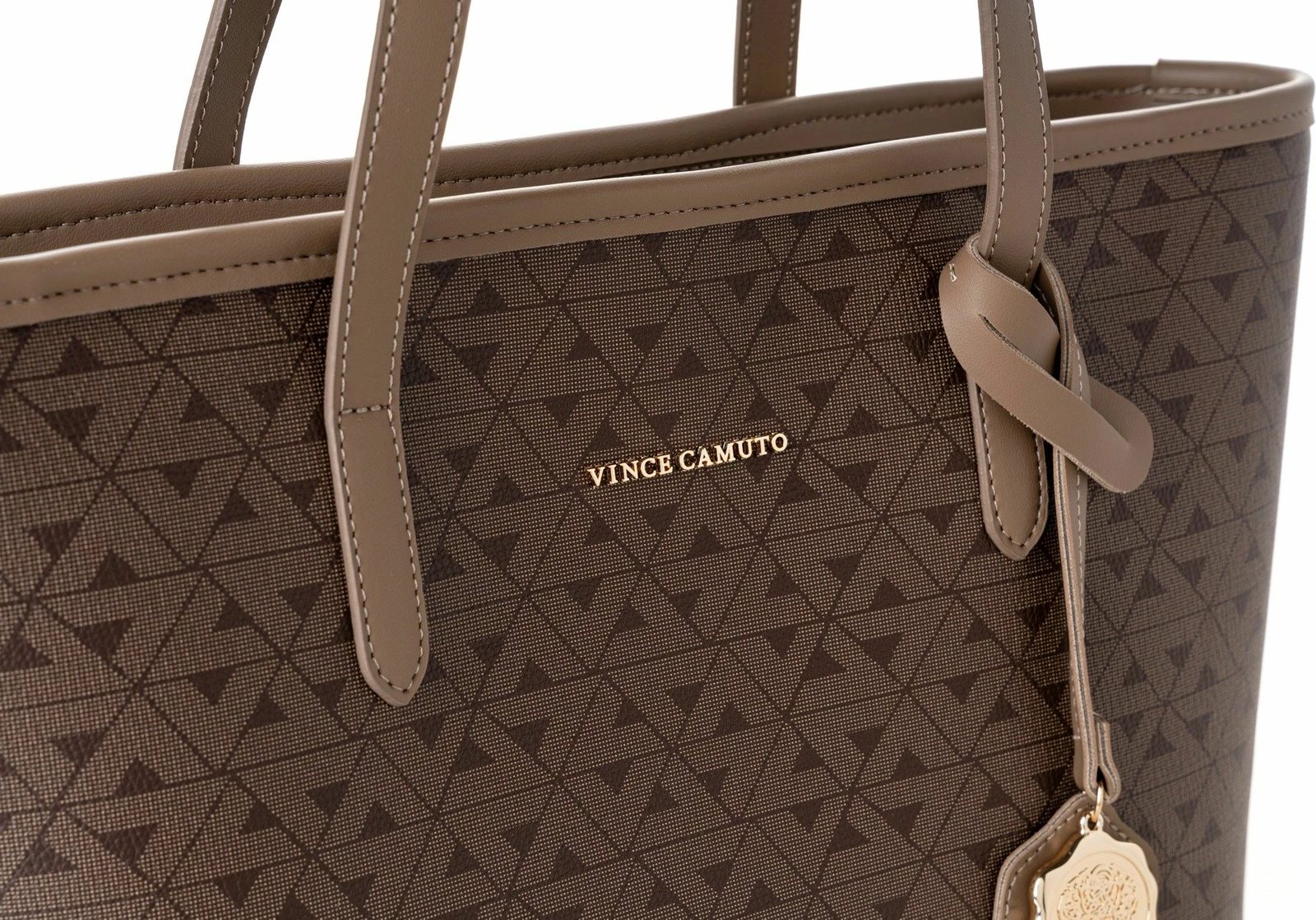 Çantë tote, ngjyrë kafe, Vince Camuto Taormina, monogram