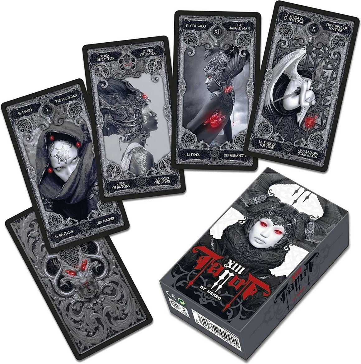 Letra tarot Bicycle FOURNIER Tarrot Necro, për të gjithë, Anglisht