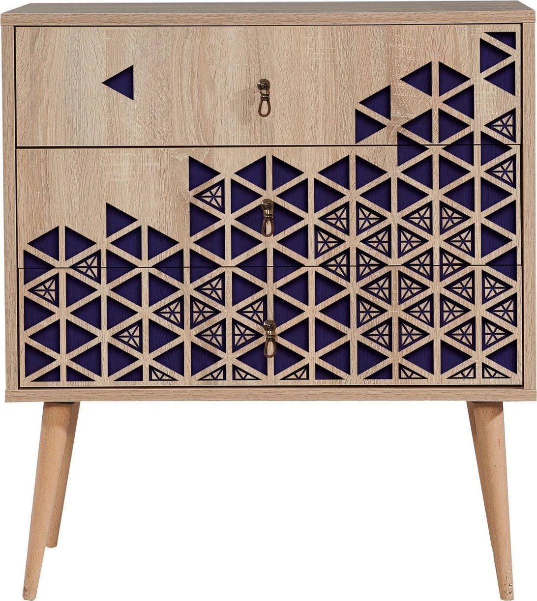 Komodë Skye Decor, Trio - 123, ngjyrë lisi Sonoma