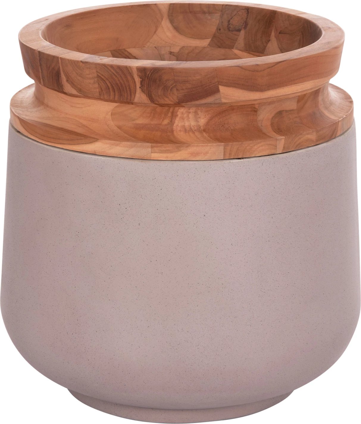 Vazo dekorative për dysheme, fibër-cement, ngjyrë gri matte, dru tik, LINTER FH4662.05L, 41x47cm