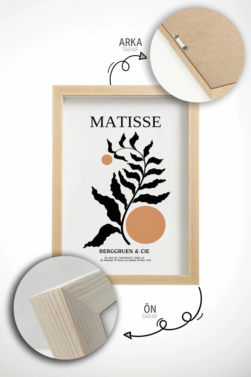 Pikturë dekorative me kornizë (3 copë), Wallity, Artvmodel25-Ahsap