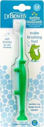Furçë dhëmbësh për fëmijë Dr. Brown's Crocodile unisex jeshile