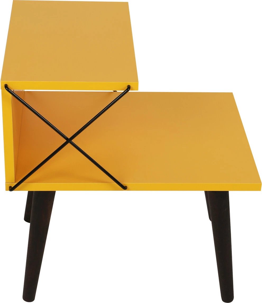 Komodinë anës krevati Hanah Home, Cross, e verdhë