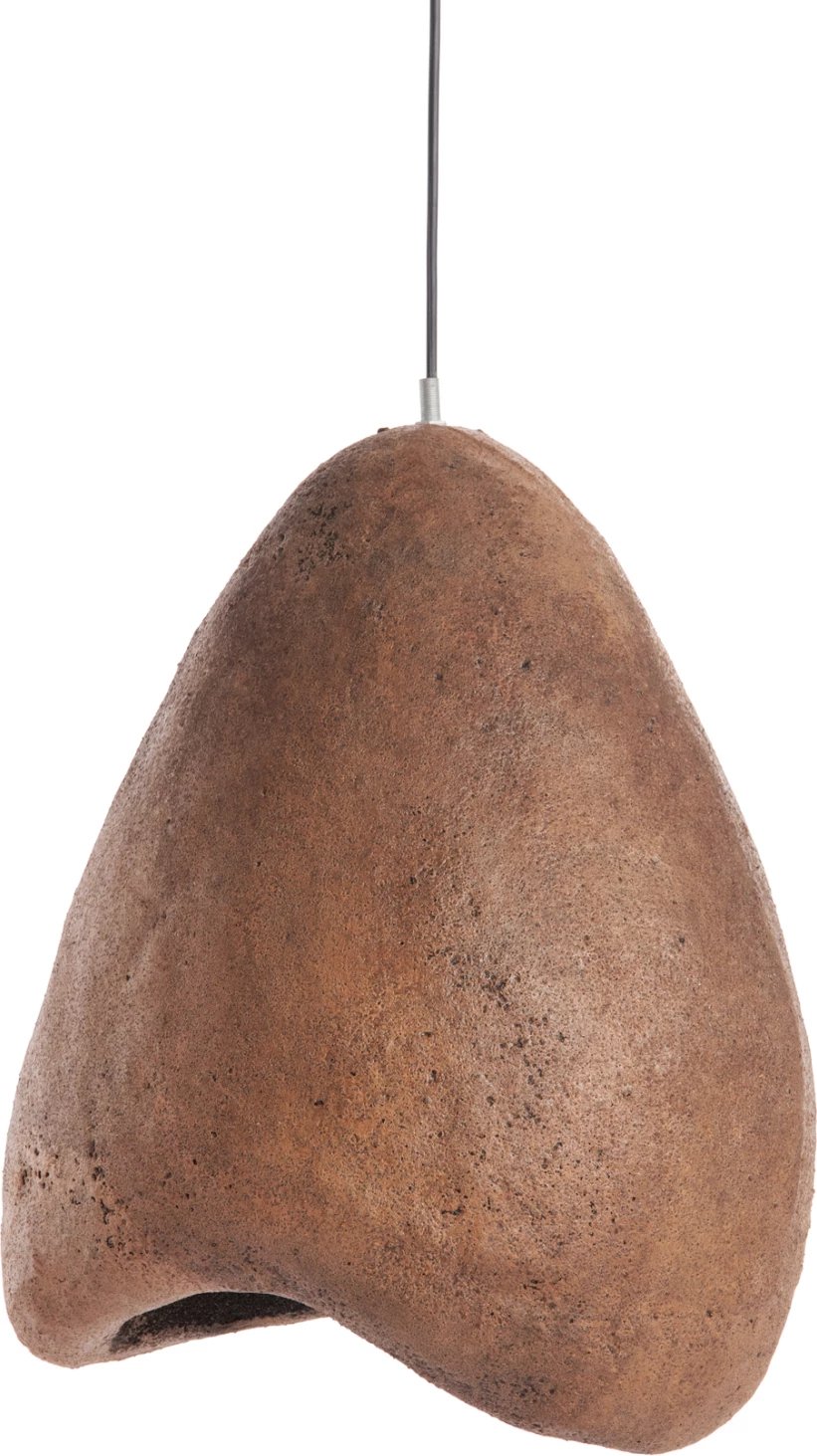 Llambë varëse tavani pamje guri STONER (S) FB94417 bezhë e errët transparente 35x27x40H cm.