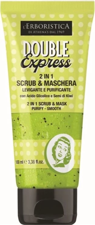 Maskë dhe peeling për fytyrë për femra L'Erboristica Vintage Double Express Peeling & Mask 2-in-1, 100ml
