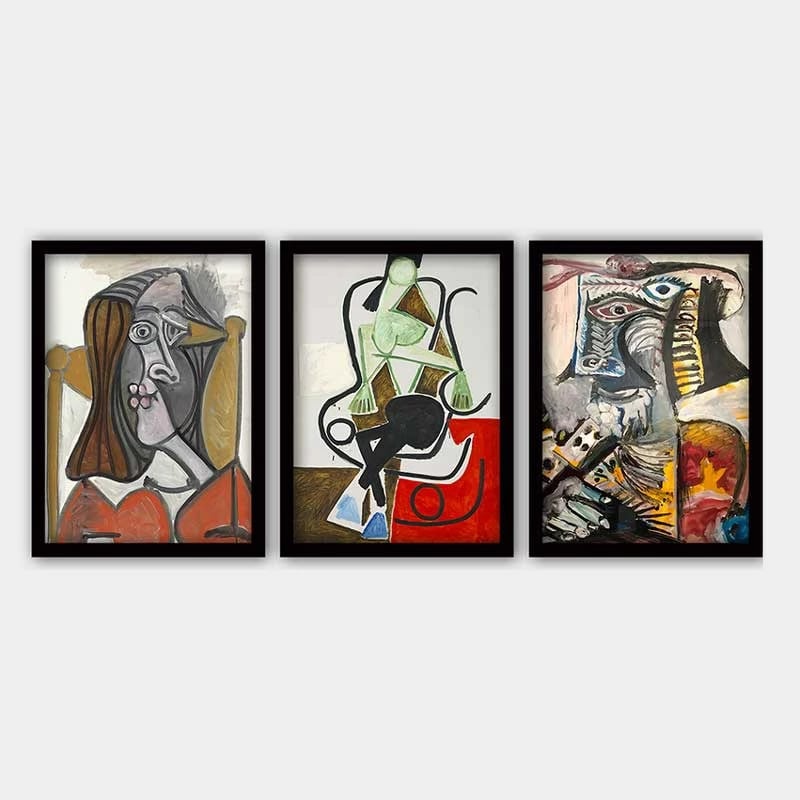 Pikturë dekorative me kornizë, 3 copë, Wallity, 3SC_UNPP10_3545