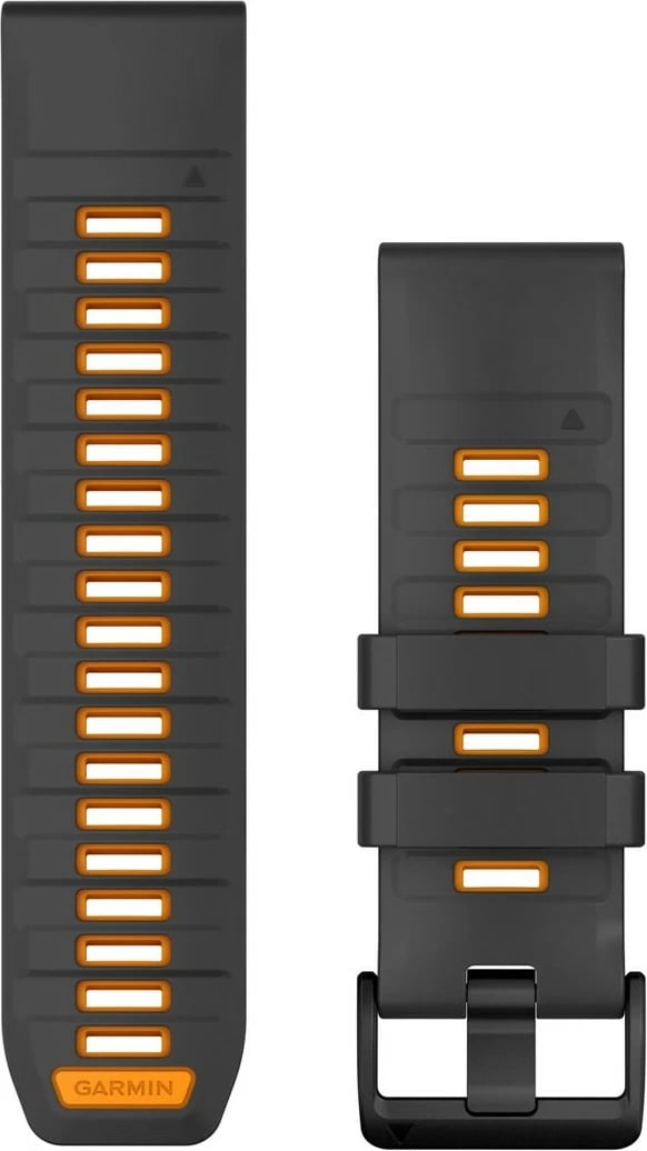Rrip silikoni Garmin QuickFit 26mm për Smartwatch, grafit/portokalli
