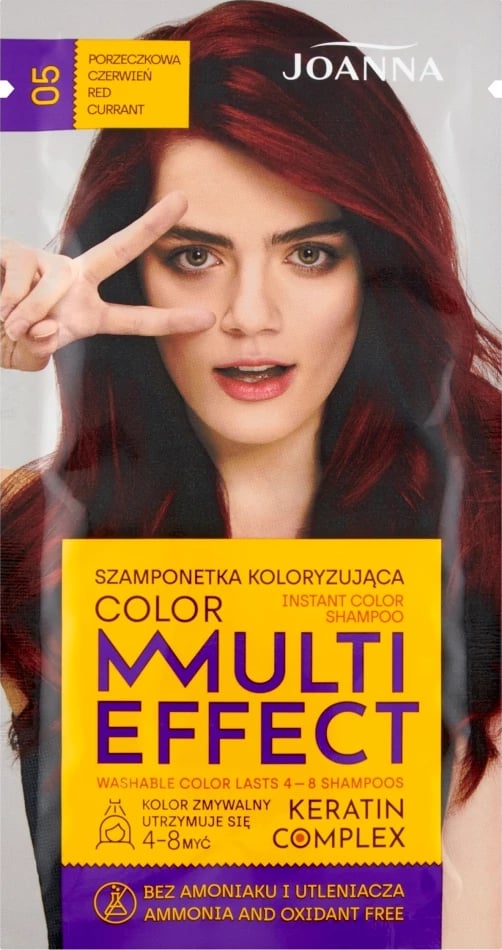 Shampon ngjyrosës për femra Joanna Multi Effect Color 05 Currant Red 35g