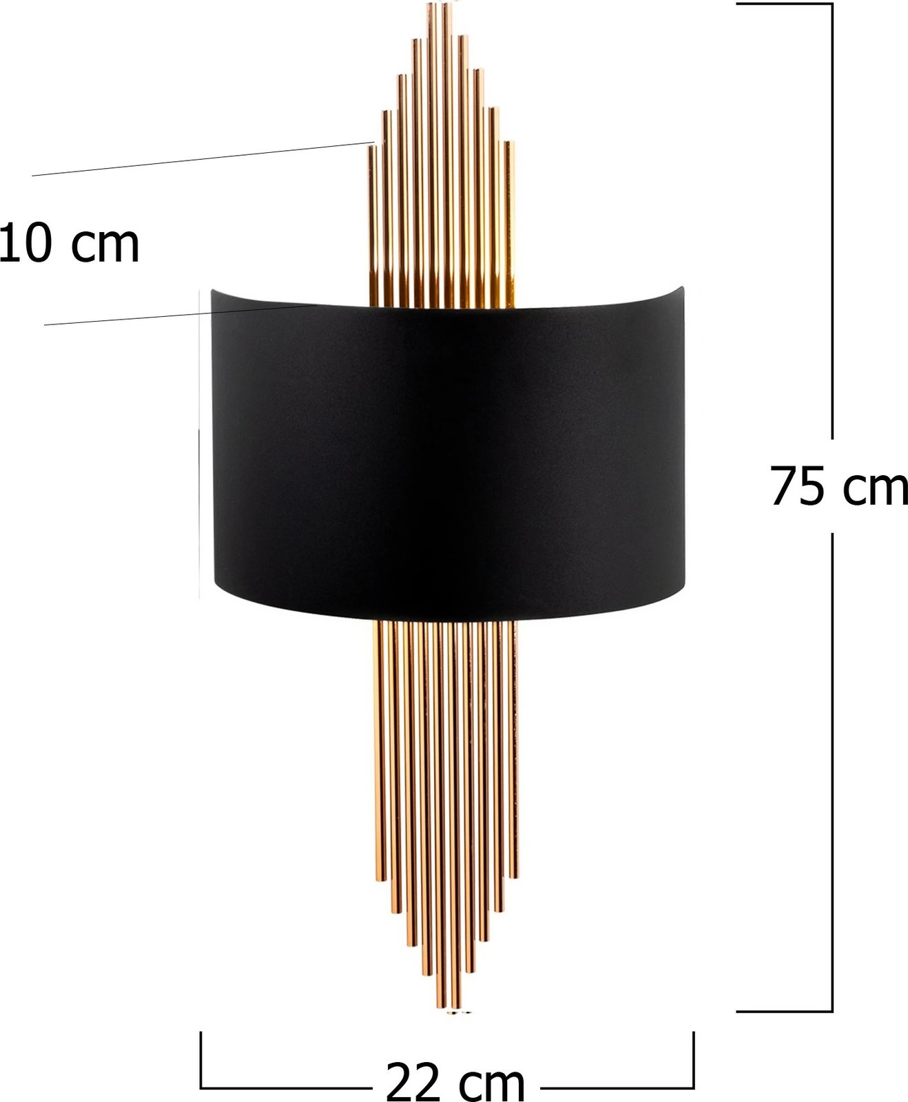 Llambë muri Opviq, 617 - A, ngjyrë e zezë dhe bakri