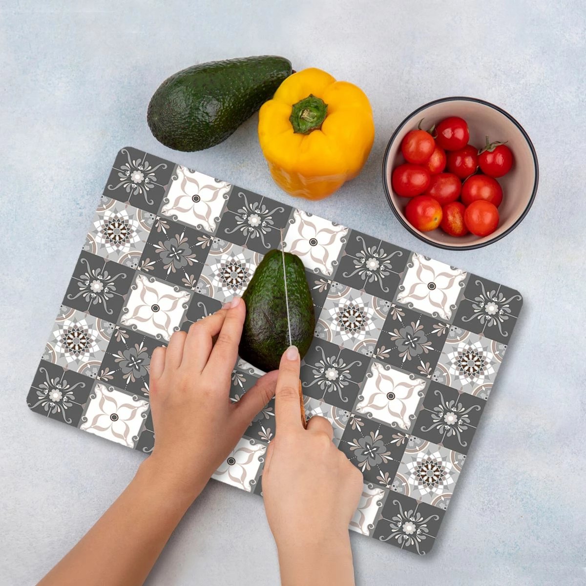 Dërrasë prerëse Hermia, qelq i temperuar, shumëngjyrëshe, 30x40cm, Ckt33-3040