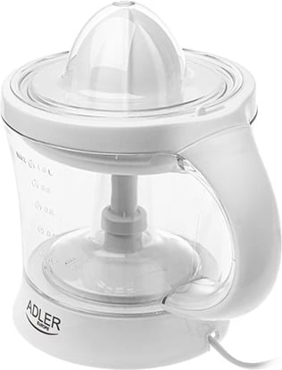Shtrydhëse agrumesh, Adler AD 4014, 1L, 40W (60W max), auto start/stop, 2 konuse, e bardhë