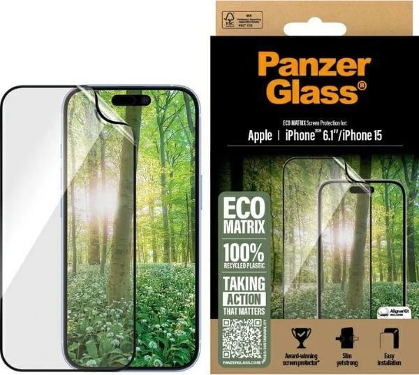 Mbështjellës ekranit PanzerGlass MATRIX për iPhone 16, 6.1 inç, Ultra-Wide Fit, Transparent