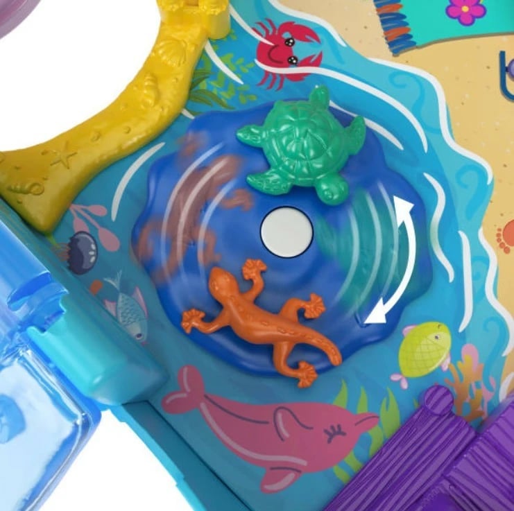 Set lodrash Polly Pocket Travel Van, Mattel JCC22, me 2 kukulla dhe 21 aksesorë, shumëngjyrësh