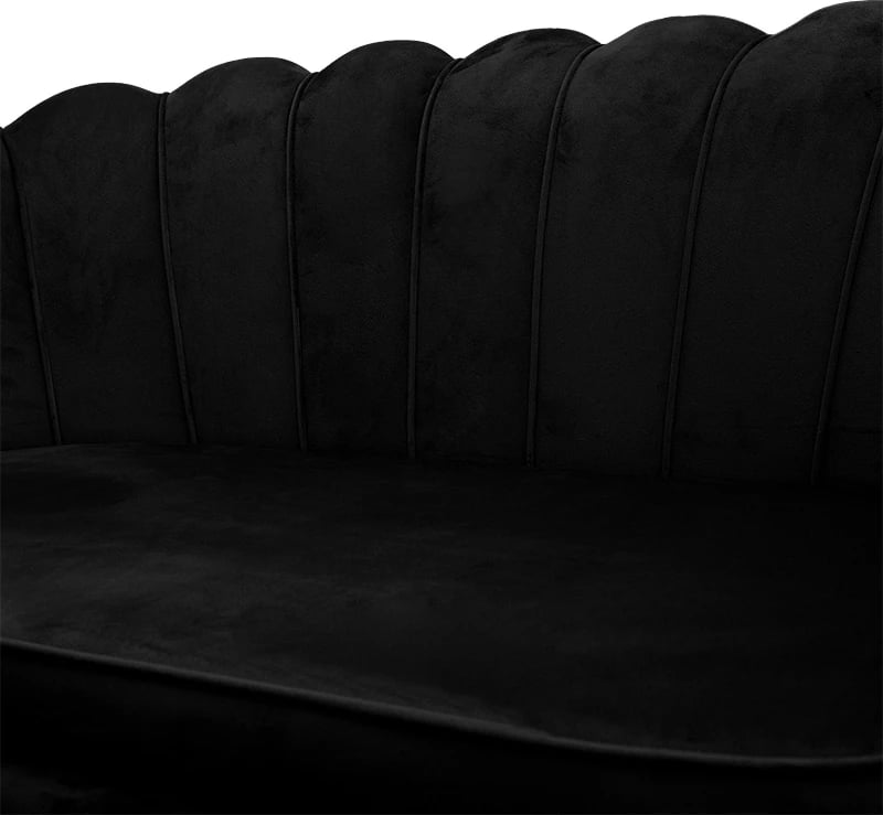 Divan dy vendësh Daimon kadife zi 134x70x77cm