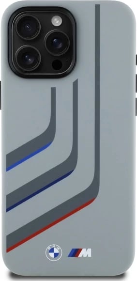 Mbështjellës BMW Silicone Turning Lines MagSafe për iPhone 16 Pro Max, Gri