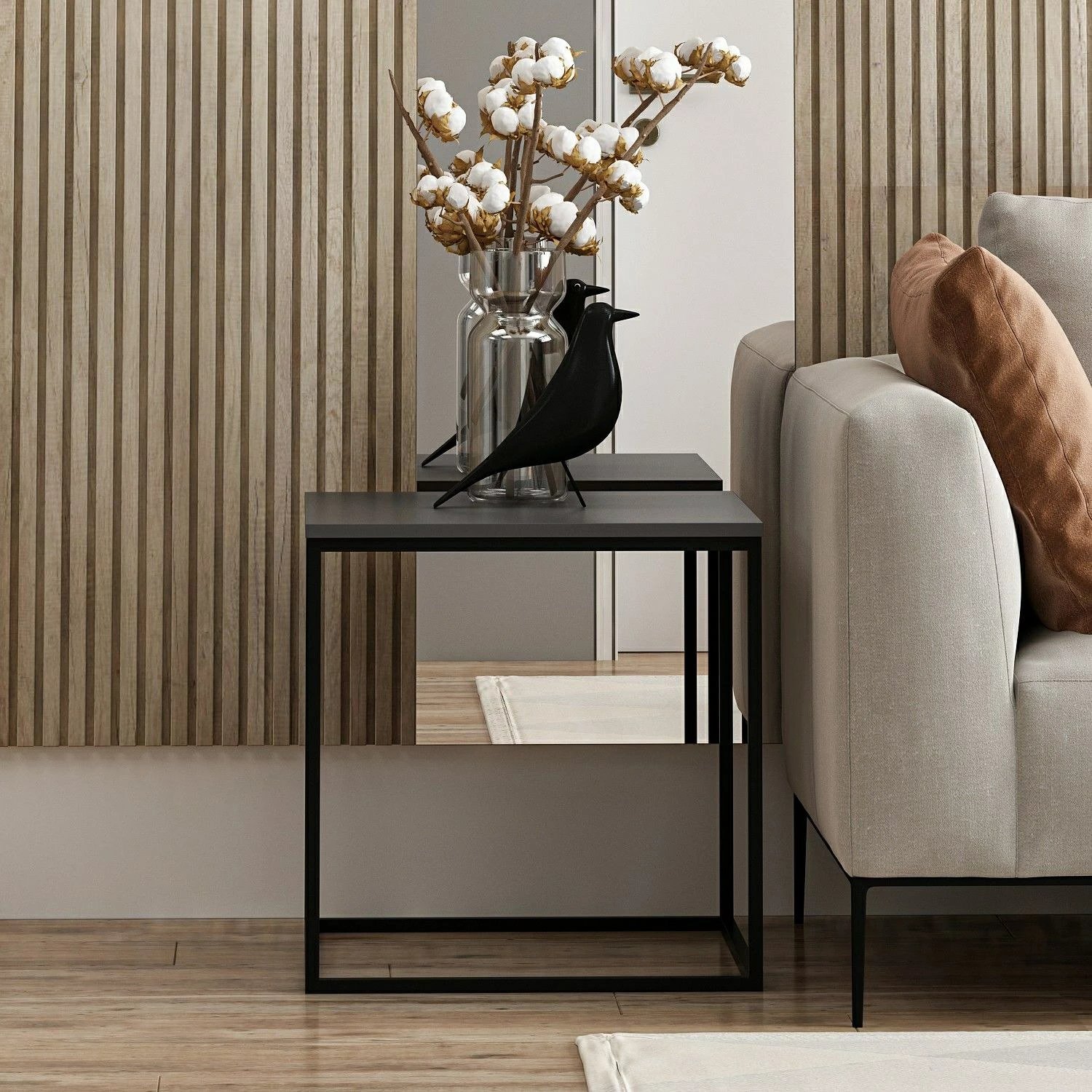 Tavolinë kafeje Hanah Home, Basak, ngjyrë antracit