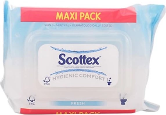 Letra të lagura higjienike Scottex Original, 74 copë