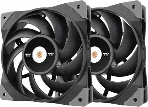 Ventilatorë për kasë Thermaltake Toughfan 12, 2 copë, 120 mm, i zi