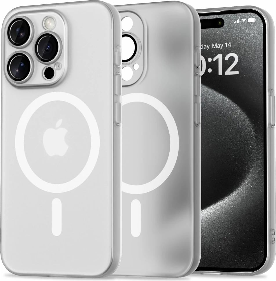 Mbështjellës Tech-Protect MagSlim MagSafe për iPhone 15 Pro, Bardhë