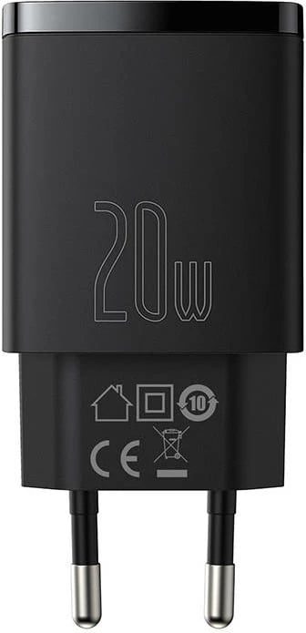 Karikues i shpejtë Baseus Compact, CCXJ-B01, 20W, USB/USB-C, zi Karikues i shpejtë Baseus Compact, CCXJ-B01, 20W, USB/USB-C, zi