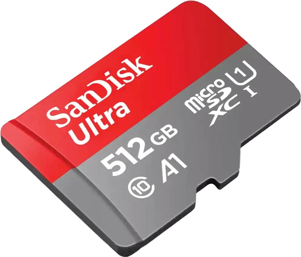 Kartelë memorie Sandisk Ultra microSDXC 512GB, gri/kuqe