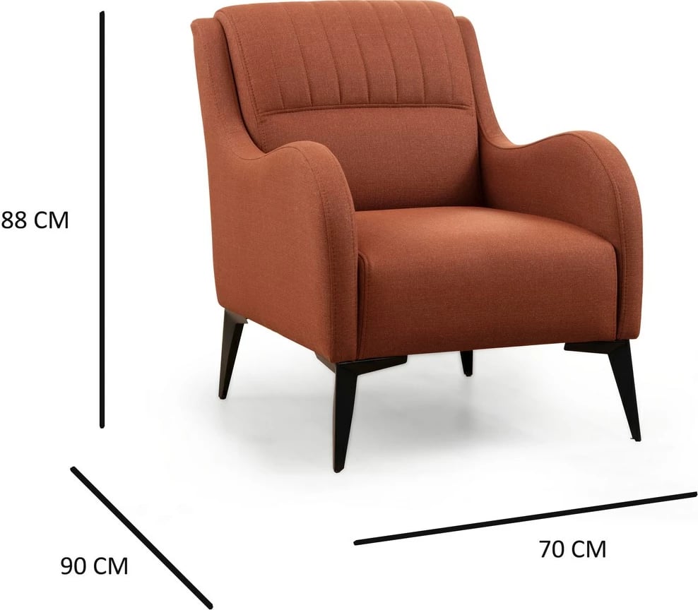 Karrige krahu Kenzo, ngjyrë e kuqe tullë, Atelier del Sofa