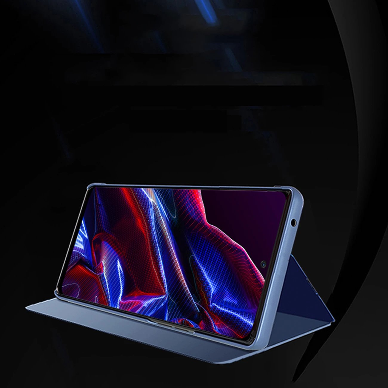 Mbështjellës Hurtel Clear View Case për Xiaomi Redmi Note 12 5G / Poco X5 5G, me kapak, i zi