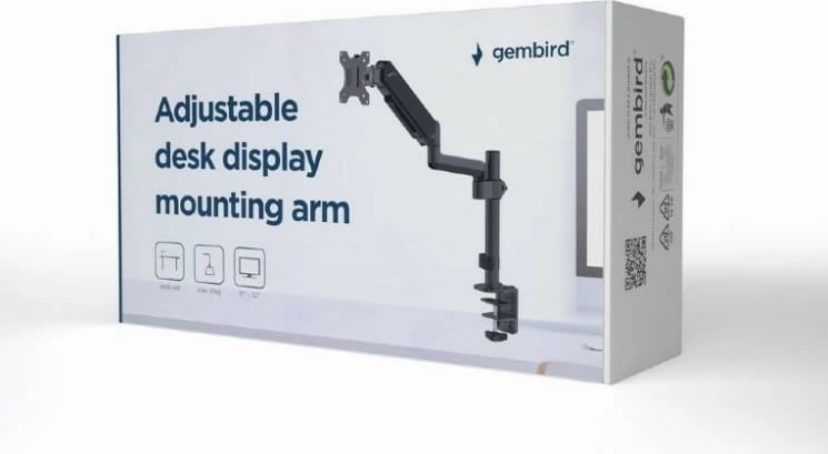 Mbajtëse tavoline për monitor Gembird MA-DA1P-01, për monitor 17-32", e zezë