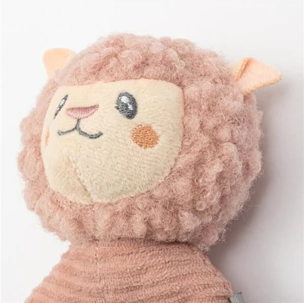 Lodër me zile për bebe, New Baby, Lama (Lama Toys), e butë pelushi, kapje e lehtë, shumëngjyrëshe