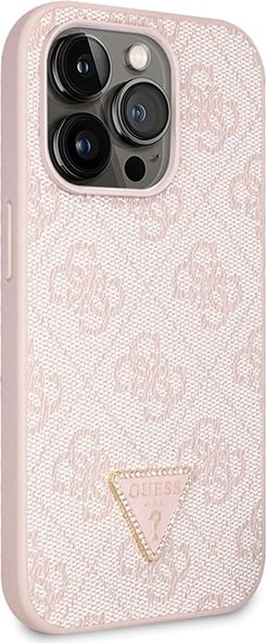 Mbështjellës Guess Crossbody 4G Metal Logo për iPhone 14 Pro, Rozë