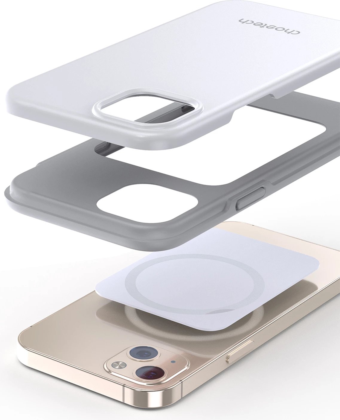 Mbështjellës Choetech PC0111-MFM-WH për iPhone 13 mini, i bardhë, Made For MagSafe